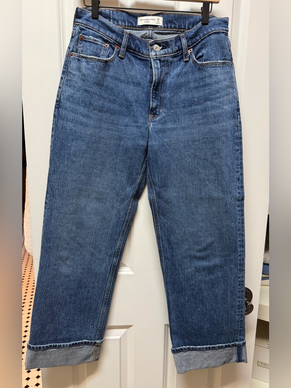 Abercrombie low rise baggy cuffed jeans